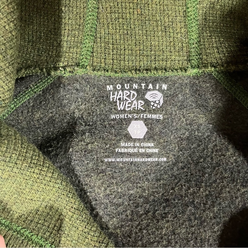 Mountain Hardwear Green Merino Wool Blend Sweater with Hoodie XS - Picture 9 of 11
